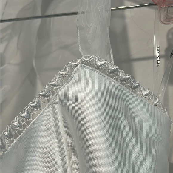 Dolls Kill Halter A Line sweetheart Mini Dress white with gloves large new w tag - Picture 3 of 8